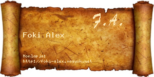 Foki Alex névjegykártya